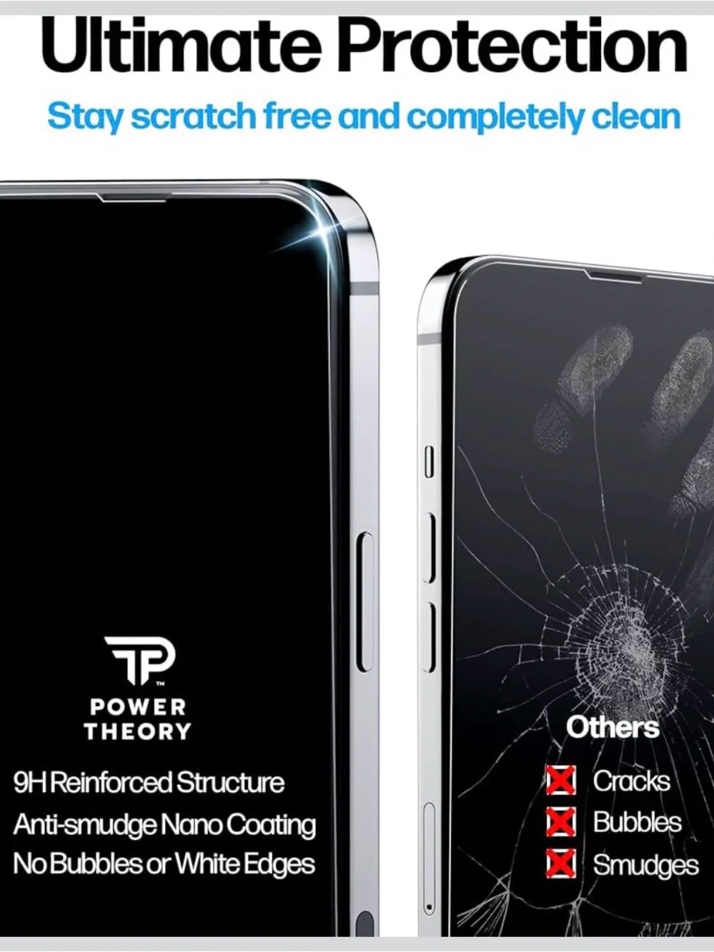 PowerTheory Tempered Glass Screen Protector for iPhone 13 Pro Max 6.7